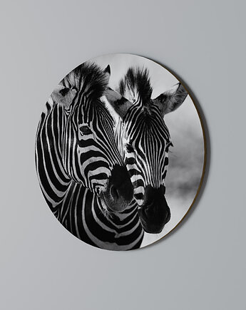 STRIPED SYMPHONY Obraz okrągły 69cm - dekor dębu, SPACEREBELS