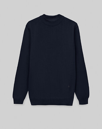 Sweter męski grottole półgolf granatowy, BORGIO