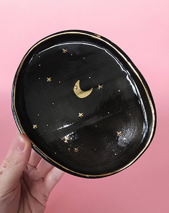 Ceramiczny okrągły talerzyk czarny, ELEMTHEBRAND