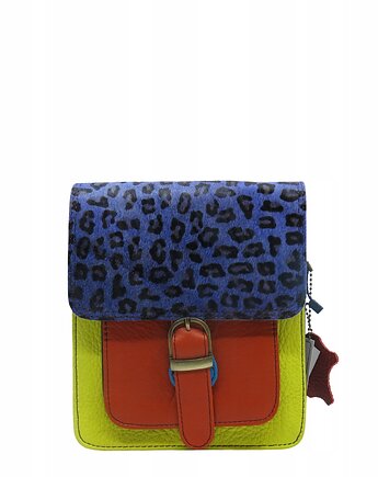 Torebka damska listonoszka kolorowa ze skrawków skórzana eko OLIVKA, Olivka Warsaw