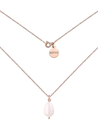 Naszyjnik z różowego złota z naturalną perłą, SOTHO