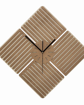 ZEGAR GEOMETRYCZNY, LAMELE, NOWOCZESNA DEKORACJA ,WIĄZ L ( 60 x 60 cm ), ORNAMENTI