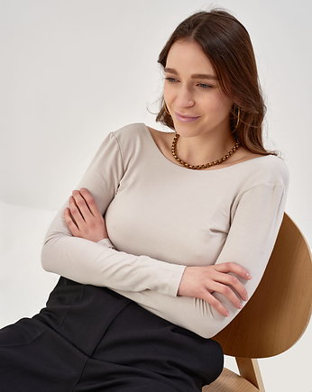 BODY LONGSLEEVE BACKLESS CREW NECK OAT milk, Patchouli