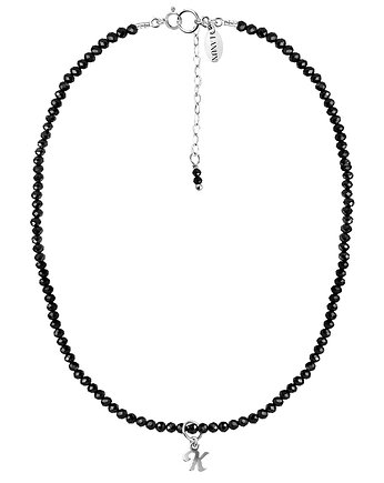 CHOKER VERA z turmalinem i literką - srebrny, LANUN