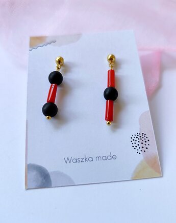 Kolczyki asymetryczne koral, Waszkamade
