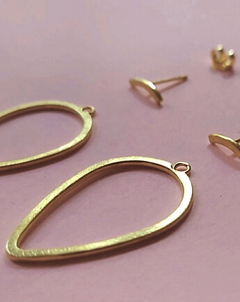 Kolczyki DOUBLE RINGS, srebro 925 pokryte 24K złotem, OKAZJE - Prezenty na 18 dla koleżanki