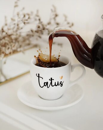 Filiżanka do espresso 100 ml ze spodkiem i napisem Tatuś, Nadzwyczajnie