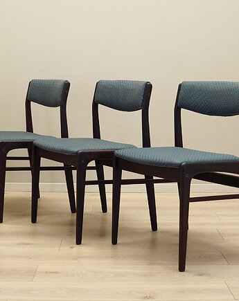 Komplet trzech krzeseł palisandrowych, duński design, lata 70, Dania, Przetwory design