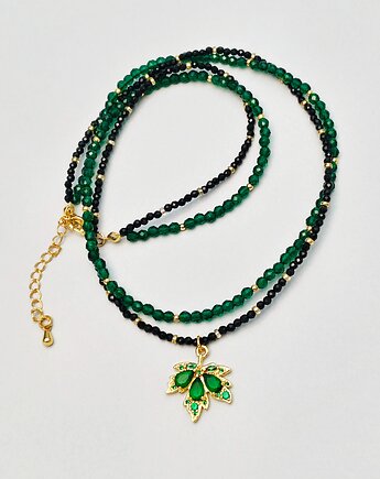 Choker Zielony Liść , IriS. Biżuteria autorska