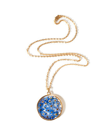 Delikatny naszyjnik z żywicy z niezapominajkami, So Jewelry