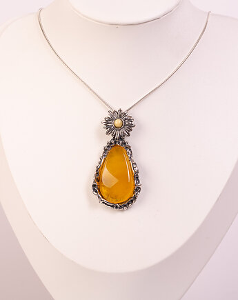 Wisiorek srebrny z bursztynem, Amber by Baco