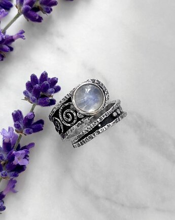 Pierścionek Magiczny księżyc - srebrny, regulowany , Marisella