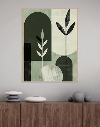 Geometria natury - Plakat, druk - Minimalizm, Boho, Loft #26, Black Sapphire Art