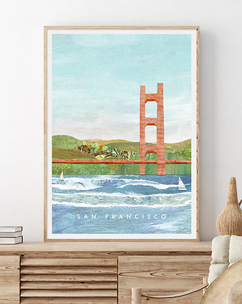 San Francisco - vintage plakat art giclee, minimalmill