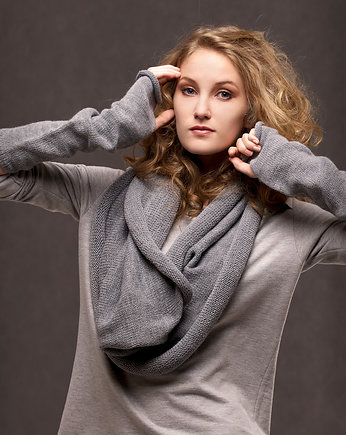 Zestaw Czapka Komin Rękawki Getry GRAY MELANGE, CADOaccessories