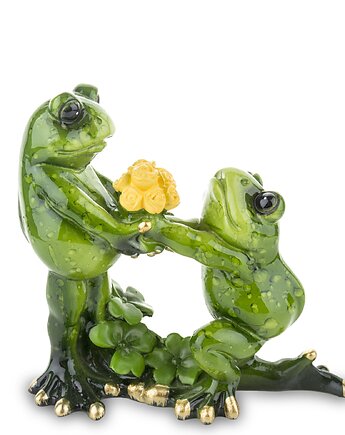 Dekoracja - para zielonych żabek 11x11x4,5 cm RANE z kwiatami PROPOSTA, MIA home