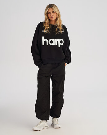 Bluza bez kaptura LOOSE FIT black HARP damska, HARP TEAM
