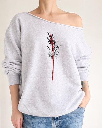 Trawa tusz Szara bluza cięta, ONE MUG A DAY