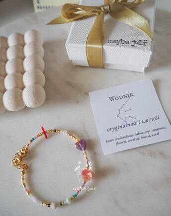 Bransoletka Zodiakalna z Naturalnych Kamieni Wodnik, MAYBEJWLR