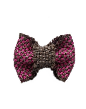 Broszka kokarda tweed różowa, vestirse!