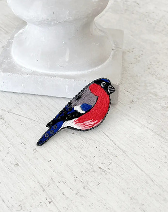 Broszka PTAKI GIL 3 ręcznie haftowana przypinka koraliki haft, HAART