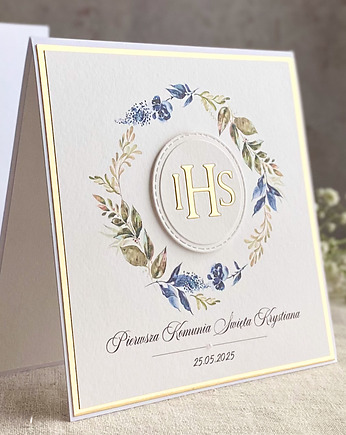Kartka na komunię w ozdobnej kopercie, 84d, Anna Art and Crafts