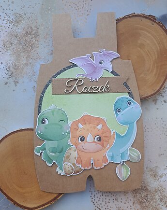 Kartka na roczek dla chłopca (dinozaury), Kartkodzielo