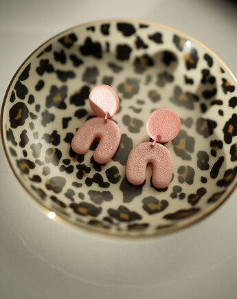 Wiszące kolczyki sztyfty MINI z połyskiem, Dwie Gliny