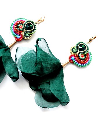 Sutaszowe kolczyki GREEN&ROSE, Sylwia Żak
