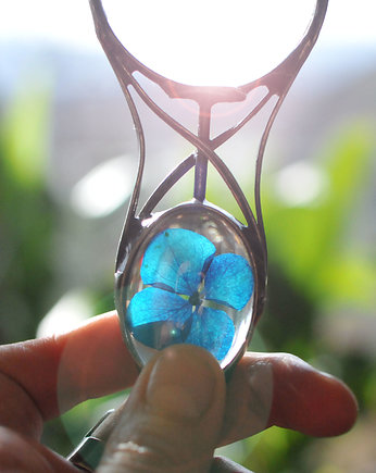 Naszyjnik lupa z hortensją, MARIAELA