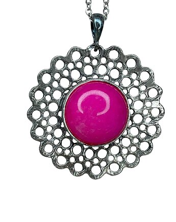 Srebrny wisior z różowym jadeitem, Artseko