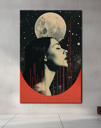 Pył księżycowy - Obraz na płótnie - Druk Blejtrama - Kolaż, Surrealizm #10, Black Sapphire Art
