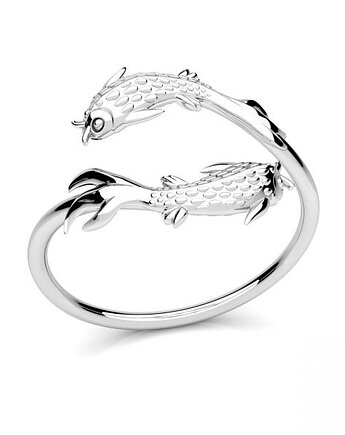 Regulowany pierścionek RYBY- srebro, złoto, jasne złoto, róż, ISSI Jewelry