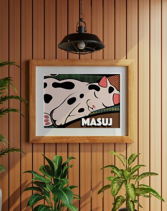 Plakat "Histerie zwierzęce: MASUJ" (ilustracja), Agnieszka Osiecka RYSUJĘ BO SIĘ NUDZĘ