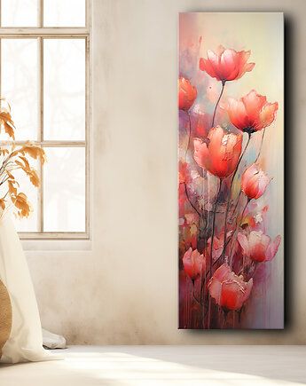 Tulipany - Plakat - Olej, Boho, Abstrakcja, Black Sapphire Art