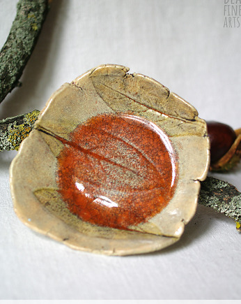 Jesienny talerzyk kamionkowy na biżuterię, kadzidło, drobiazgi, Bea Fine Arts