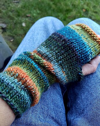 Mix z jesienią / mitenki, agat handmade