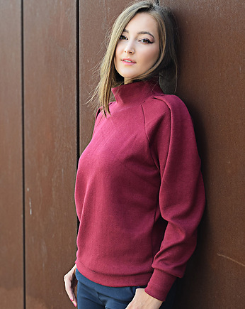 OTULA miękki golf-sweter bordo, BARLA