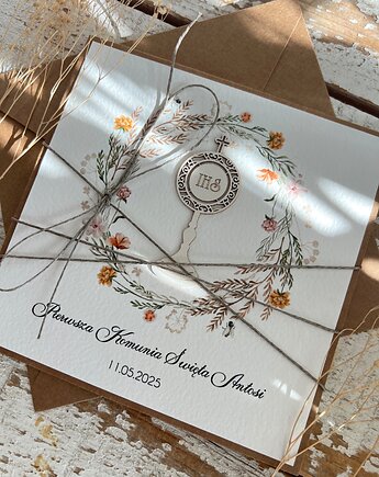 Zaproszenia komunijne z pełną personalizacją handmade, sorte