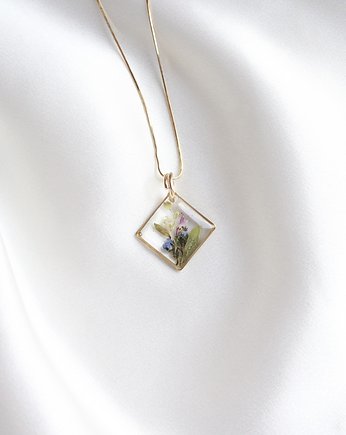 Wisiorek z różem i niezapominajką, Flores Jewellery