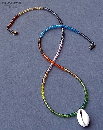 Naszyjnik w stylu boho z muszelką kauri miły prezent dla niej lub dla niego, Galeria Limart