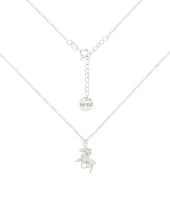 Srebrny choker pancerka ze znakiem zodiaku Baran, MANJE