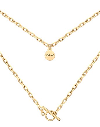 Złoty masywny łańcuszek z ozdobnym zapięciem, SOTHO