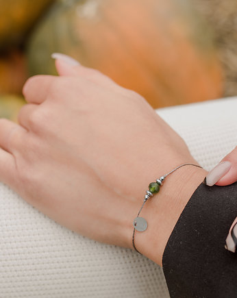 Delikatna Bransoletka Taste z Zielonym Agatem, w hand works