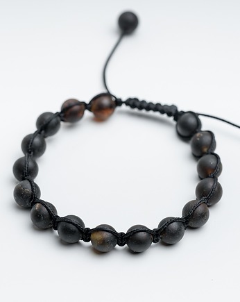 Bransoletka męska z bursztynu bałtyckiego makrama