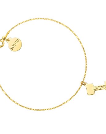 Złota bransoletka ciężarek GIRL POWER, SOTHO