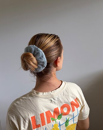 Wełniana melanżowa scrunchie, fumi knits