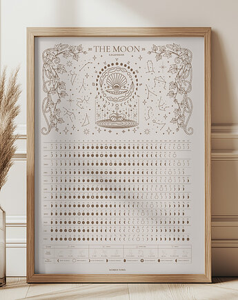 Plakat Kalendarz Faz Księżyca 2025 Beige format 50x70cm, Wonder Tones