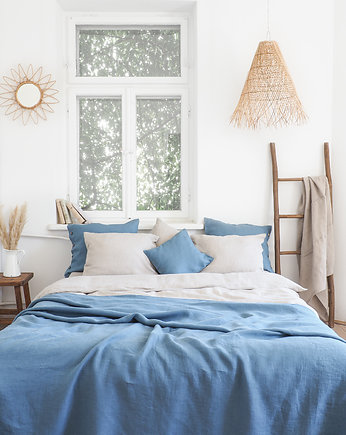 Lniana Narzuta DUSTY BLUE, so linen!