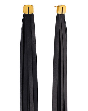 Kolczyki chwosty Long Tassel Leather Earrings in Gold, Joccos Design